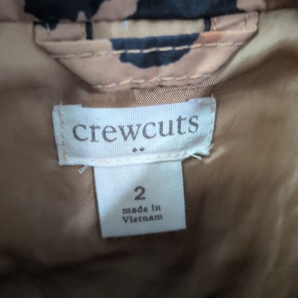 Crewcuts girls zip up leopard print quilted vest with hot pink trim size 2 - Picture 3 of 5